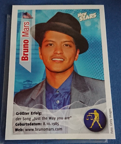 Bruno mars rookie card hand - mars,