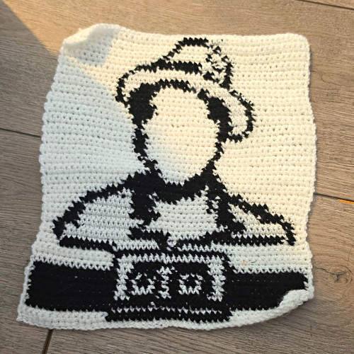 Hand crocheted black white - hand-crocheted,